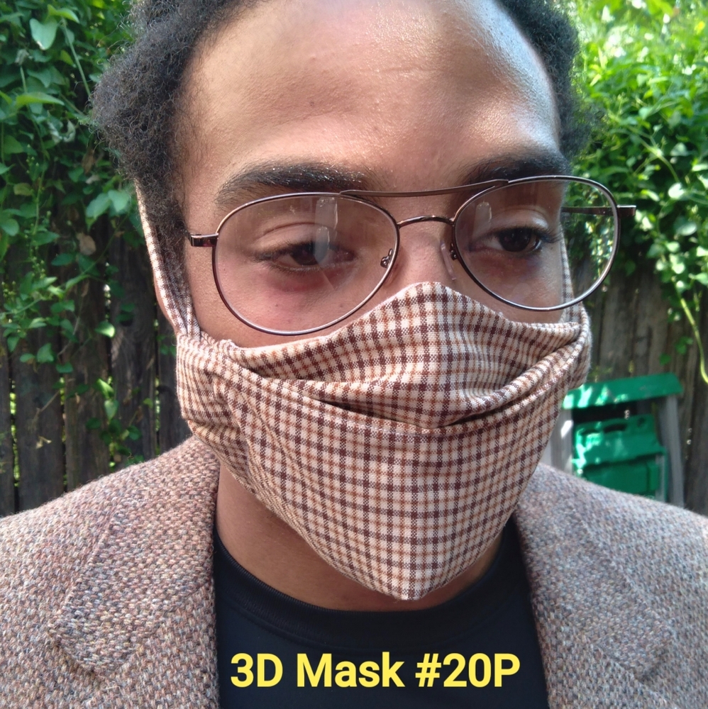 3D Cotton Masks w/Filter Pocket and Long Ties